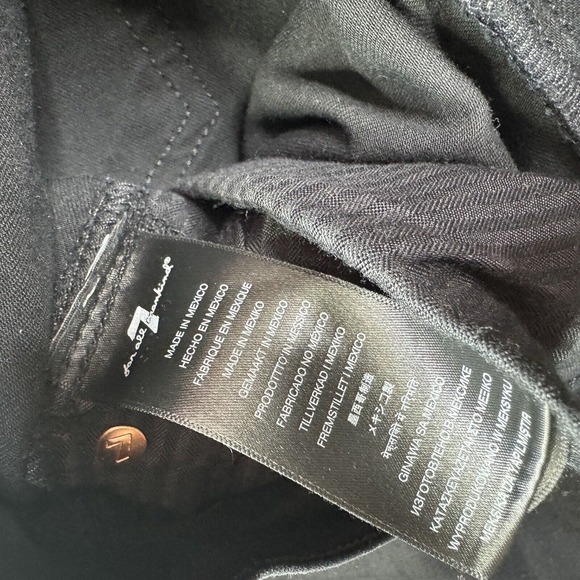 7 FOR ALL MANKIND High Waist Ankle Gwenevere Jeans Black 26 Distressed Stretch - Picture 8 of 12